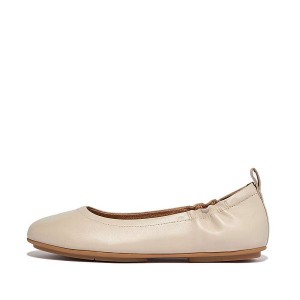 FitFlop Allegro Soft Leather Women's Ballet Flats Grey / Beige | 875MECGSH