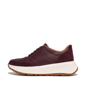 FitFlop F-Mode Leather Suede Flatform Women's Sneakers Purple | 501INYQCT