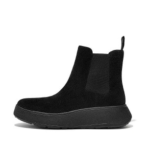 FitFlop F-Mode Suede Flatform Women's Chelsea Boots Black | 173RAMVGF