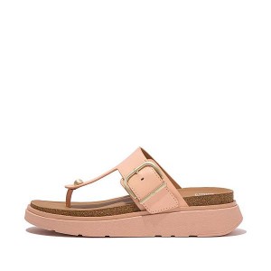 FitFlop Gen-Ff Buckle Leather Toe-Post Women's Sandals Brown / Coral | 847RZYECP