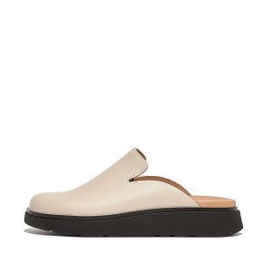 FitFlop Gen-Ff Leather Women's Mules Grey / Beige | 014ICBMVF