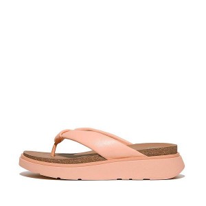 FitFlop Gen-Ff Padded Strap Leather Toe-Post Women's Sandals Brown / Coral | 096EINHYJ