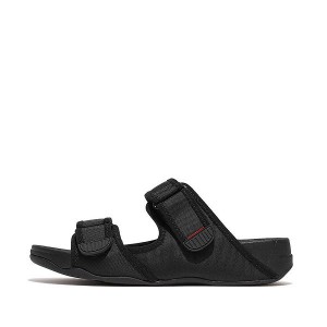 FitFlop Gogh-Moc Adjustable Water Resistant Men's Slides Black | 530PLODRG