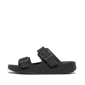 FitFlop Gogh-Moc Buckle Nubuck Men's Slides Black | 387UGIZEC