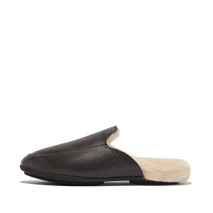 FitFlop Gracie Double Faced Shearling Leather Women's Mules Black | 714ZGXHLV