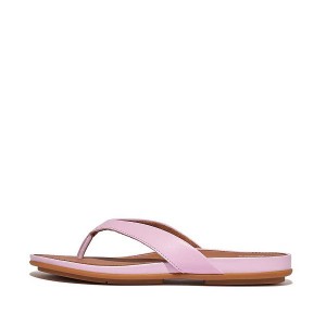 FitFlop Gracie Leather Women's Flip Flops Purple | 675EYCAQS