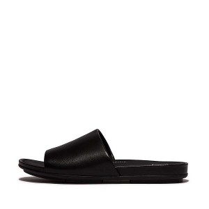 FitFlop Gracie Leather Women's Slides Black | 958ALYDHW