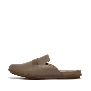 FitFlop Gracie Opul Trim Leather Women's Mules Grey | 369ZOWRAU