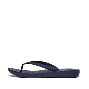 FitFlop Iqushion Ergonomic Men's Flip Flops Navy | 459NZVLTO