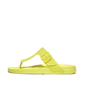 FitFlop Iqushion Glow In The Dark Adjustable Buckle Women's Flip Flops Light Green | 782FDNECG