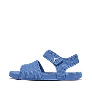 FitFlop Iqushion Junior Ergonomic Back-Strap Kids' Sandals Blue | 381ZGVBTX