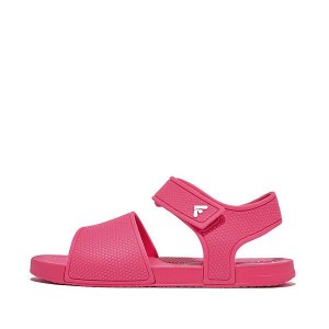 FitFlop Iqushion Junior Ergonomic Back-Strap Kids' Sandals Pink | 305TGABVJ