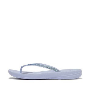 FitFlop Iqushion Ombre Sparkle Women's Flip Flops Blue | 714ZNFJSC