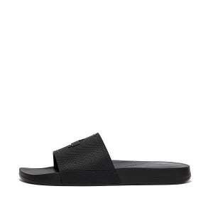 FitFlop Iqushion Pool Sliders Men's Slides Black | 751CAYMJV