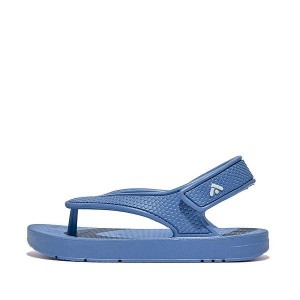 FitFlop Iqushion Toddler Ergonomic Back-Strap Kids' Flip Flops Blue | 683GMJIWT