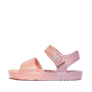 FitFlop Iqushion Toddler Iridescent Ergonomic Back-Strap Kids' Sandals Coral / Purple | 346UDEVAO