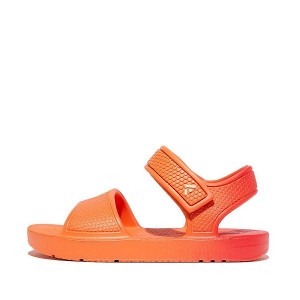 FitFlop Iqushion Toddler Ombre Ergonomic Back-Strap Kids' Sandals Red / Coral | 421TPOXMA