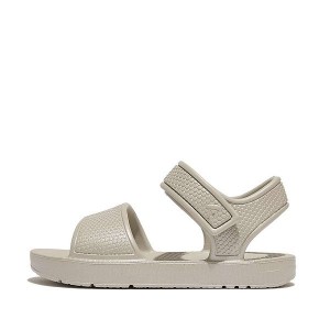 FitFlop Iqushion Toddler Shimmer Ergonomic Back-Strap Kids' Sandals Silver | 206UFGTQI