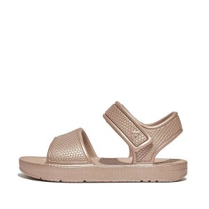 FitFlop Iqushion Toddler Shimmer Ergonomic Back-Strap Kids' Sandals Rose Gold | 528IRHMPQ