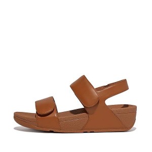 FitFlop Lulu Adjustable Leather Women's Sandals Light Brown | 045TCMGFZ