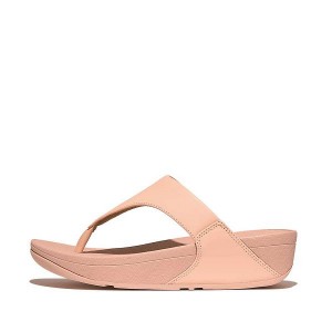 FitFlop Lulu Leather Toe-Post Women's Sandals Coral | 987XFODTY