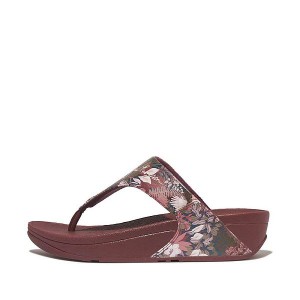 FitFlop Lulu X Jim Thompson Limited Edition Leather Toe-Post Women's Sandals Brown | 302GNPZSJ