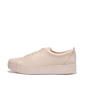 FitFlop Rally Leather Women's Sneakers Rose | 523HTCXBN