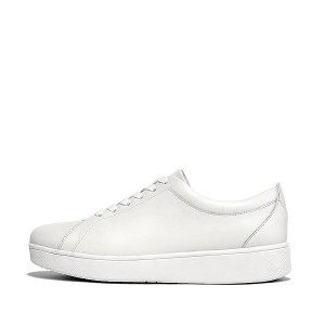 FitFlop Rally Leather Women's Sneakers White | 693NJRQAM