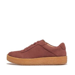 FitFlop Rally Tumbled Nubuck Crepe Women's Sneakers Brown | 034ZJBGWM