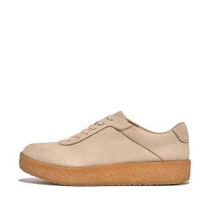 FitFlop Rally Tumbled Nubuck Crepe Women's Sneakers Grey / Beige | 154TIQWPH