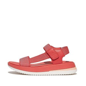 FitFlop Surff Two Tone Sports Webbing Leather Back-Strap Women's Sandals Coral | 802PLGVXS