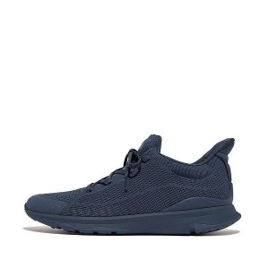 FitFlop Vitamin Ffx Knit Sports Men's Sneakers Blue | 598ARKISH