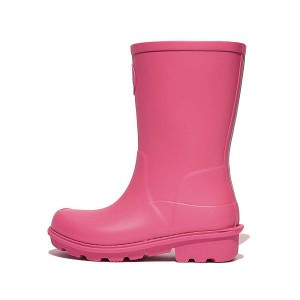 FitFlop Wonderwelly Junior Ergonomic Wellington Kids' Rain Boots Pink | 856BVWGOI