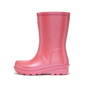 FitFlop Wonderwelly Junior Pearlized Ergonomic Waterproof Wellington Kids' Rain Boots Coral | 158JAPZWN