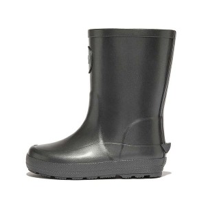 FitFlop Wonderwelly Toddler Pearlized Ergonomic Waterproof Wellington Kids' Rain Boots Black | 658FUMVPH