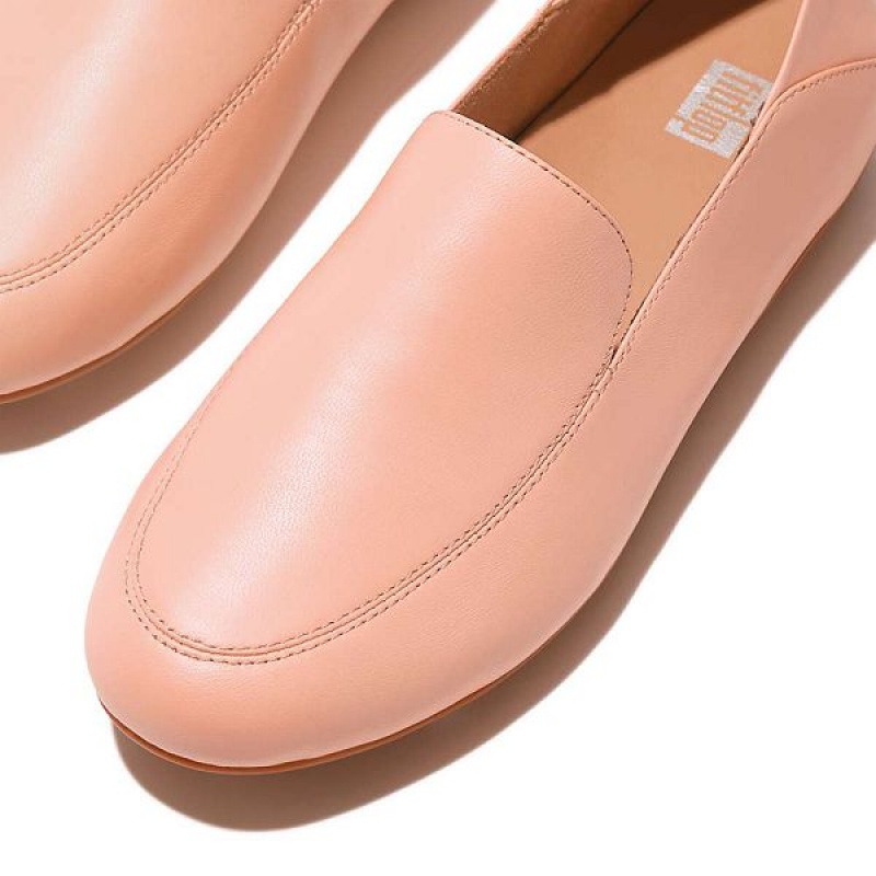 FitFlop Allegro Crush Back Leather Loafers Women's Loafers Coral | 523BELYSK