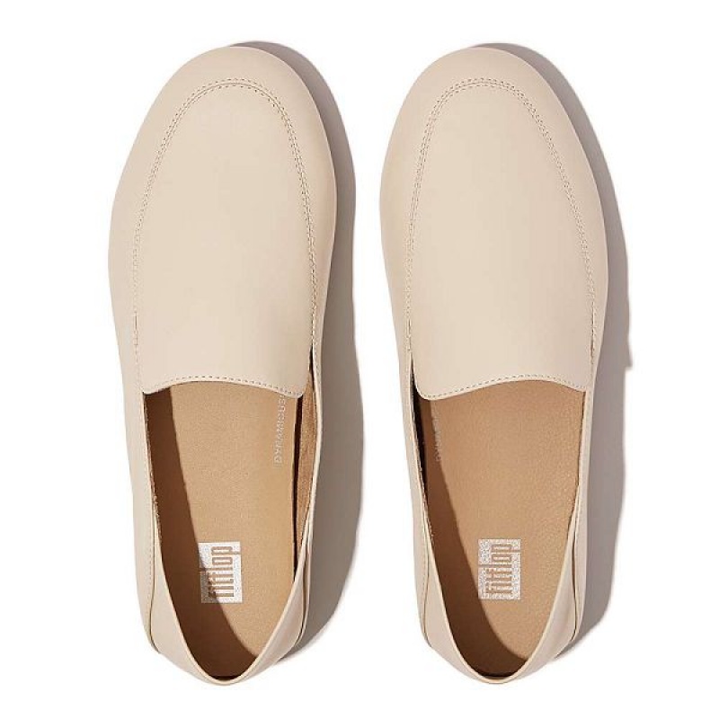 FitFlop Allegro Crush Back Leather Loafers Women's Loafers Grey / Beige | 450UKDPRC