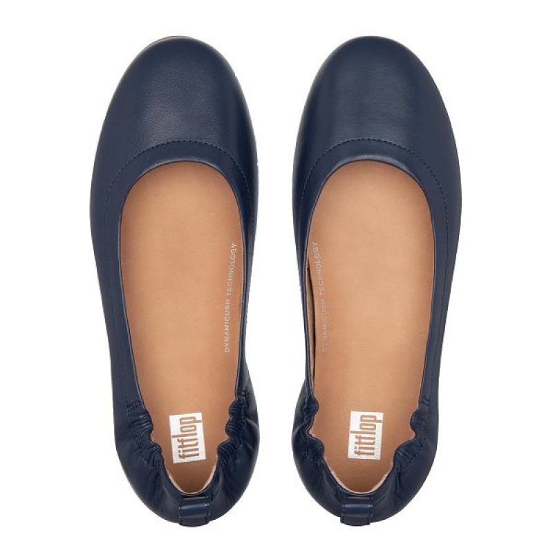 FitFlop Allegro Soft Leather Women's Ballet Flats Navy | 459FEPTOZ