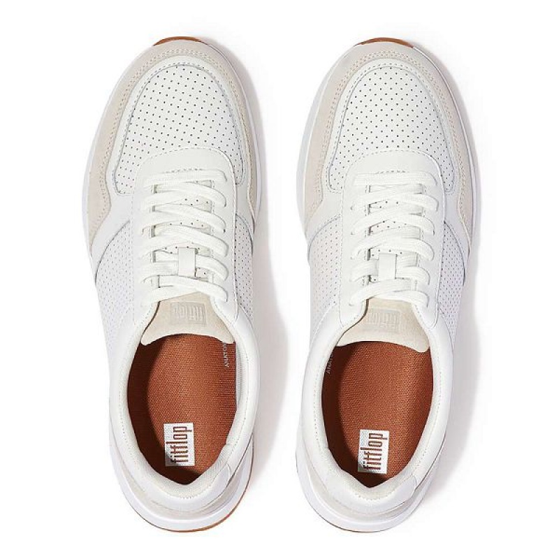 FitFlop Anatomiflex Leather-Mix Men's Sneakers White | 921FTSJGE