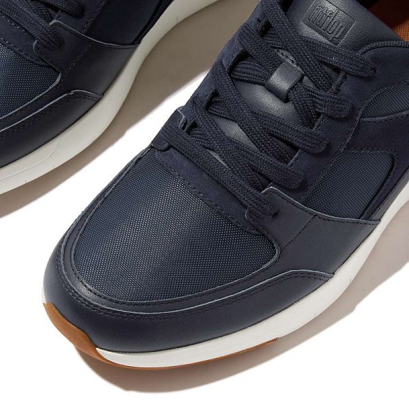 FitFlop Anatomiflex Material Mix Panel Men's Sneakers Navy | 635BSHNIJ