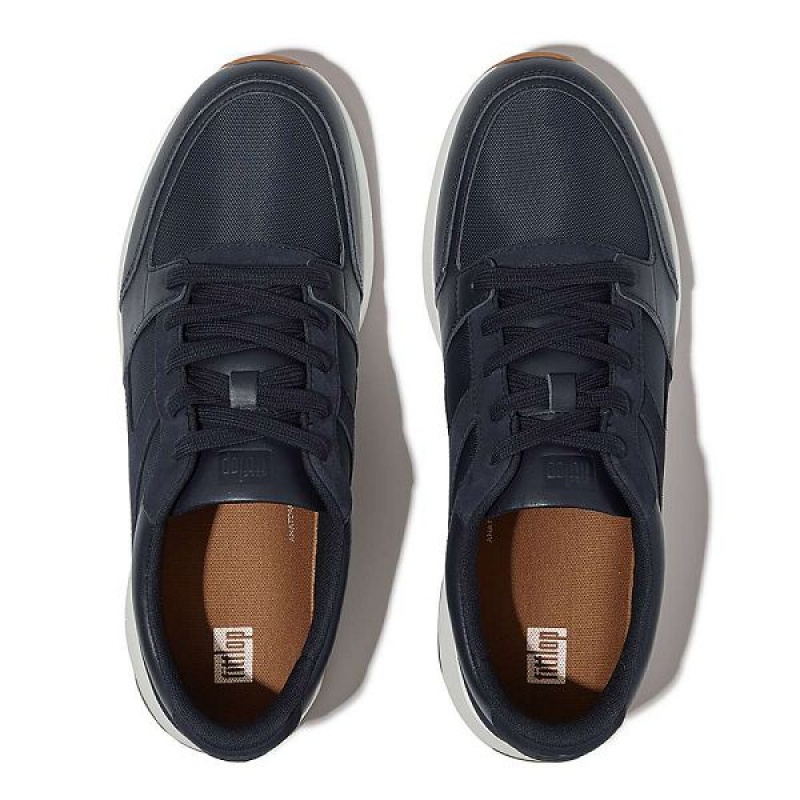 FitFlop Anatomiflex Material Mix Panel Men's Sneakers Navy | 635BSHNIJ