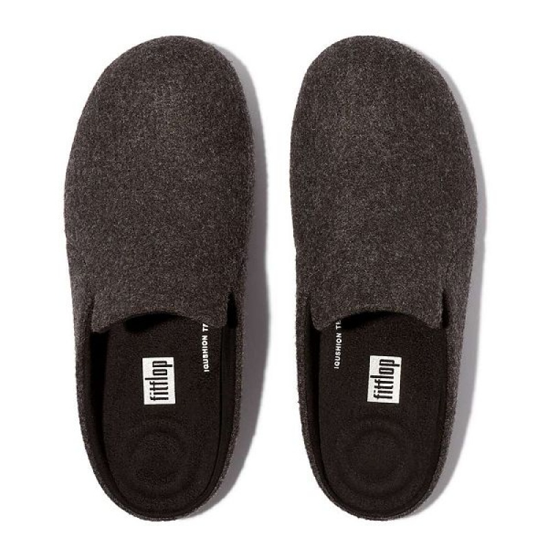 FitFlop Chrissie Ii E01 Haus Felt Women's Slippers Black | 492WFIHNZ