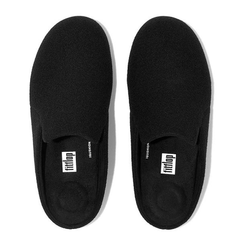 FitFlop Chrissie Ii Haus Felt Women's Slippers Black | 549ZYAMBL