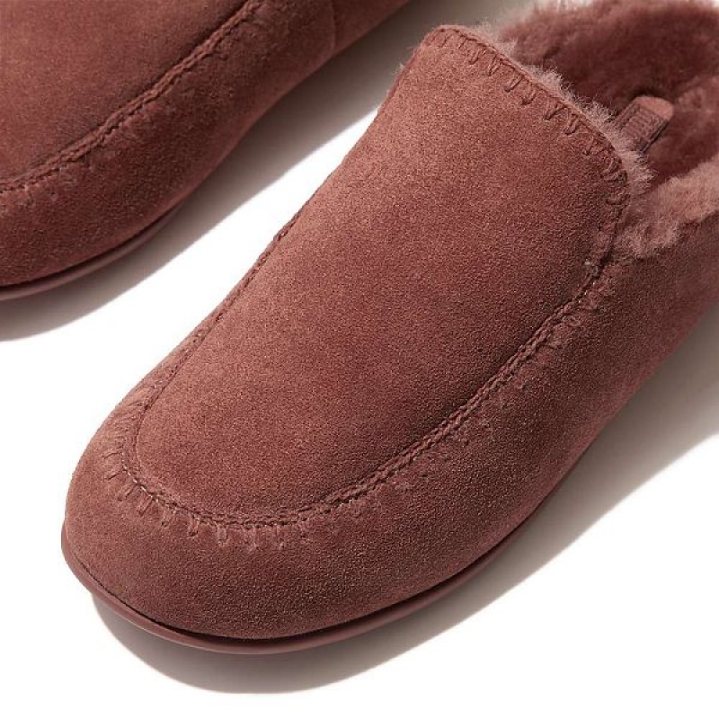 FitFlop Chrissie Ii Haus Shearling Lined Suede Women's Slippers Brown | 048YNFOXQ