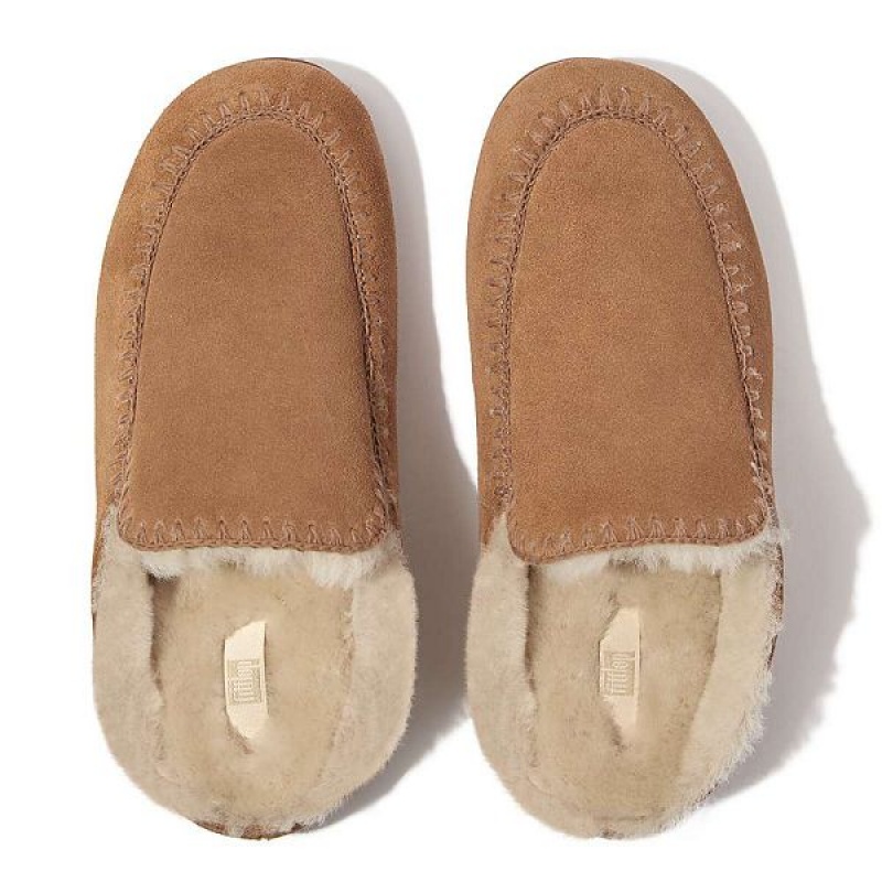 FitFlop Chrissie Ii Haus Shearling Lined Suede Women's Slippers Brown | 257CEKVRJ