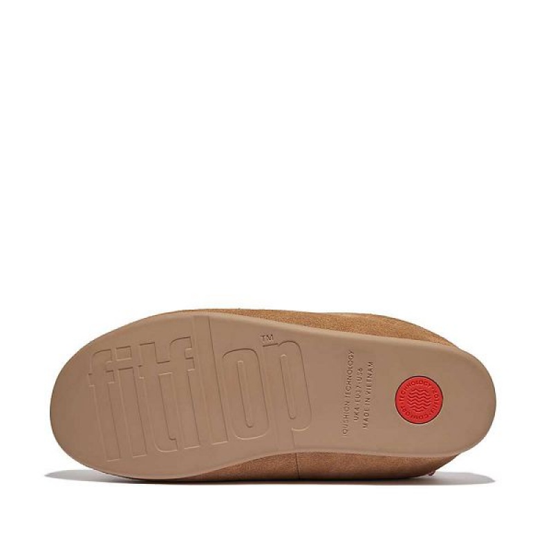 FitFlop Chrissie Ii Haus Shearling Lined Suede Women's Slippers Brown | 257CEKVRJ