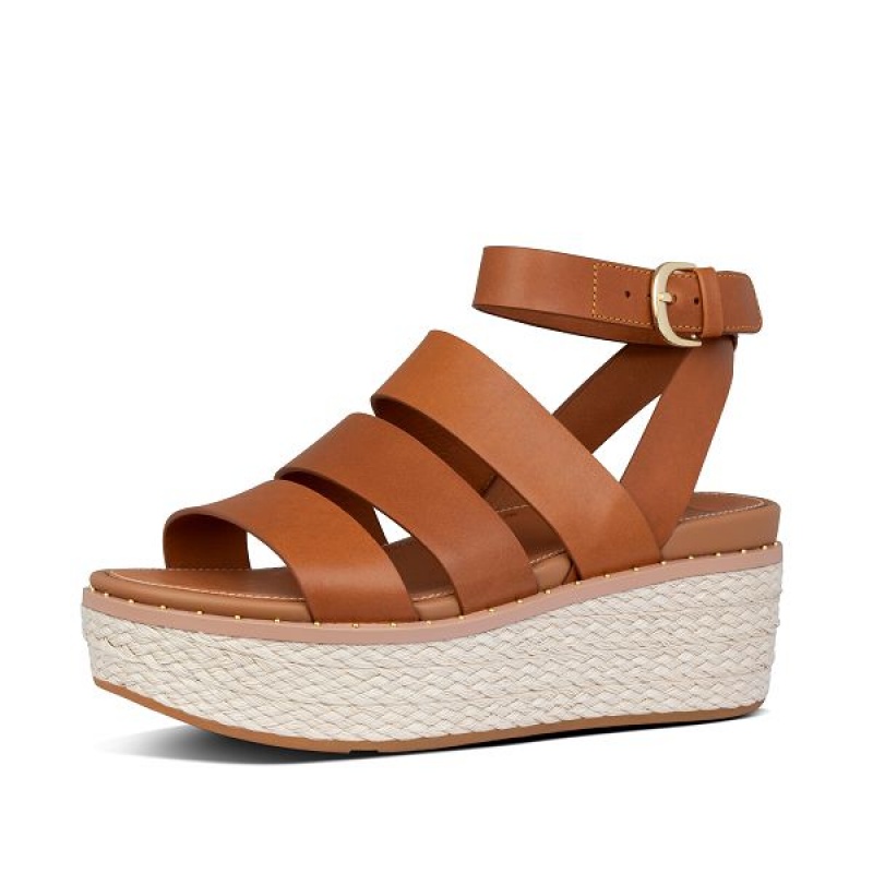 FitFlop Eloise Espadrille Wedge Women's Sandals Light Brown | 428LYCKJD