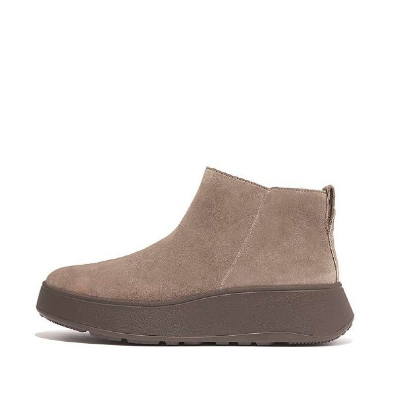 FitFlop F-Mode Suede Flatform Zip Women\'s Ankle Boots Grey | 983KWZMDB