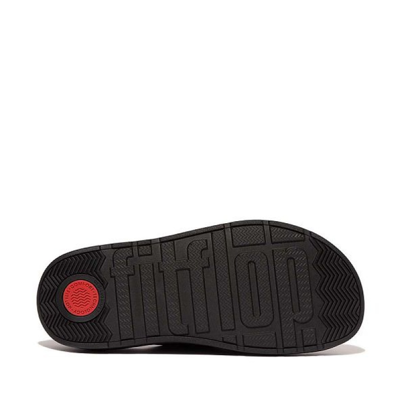 FitFlop Gen-Ff Buckle Two Bar Leather Women's Slides Black | 036DYMSGW