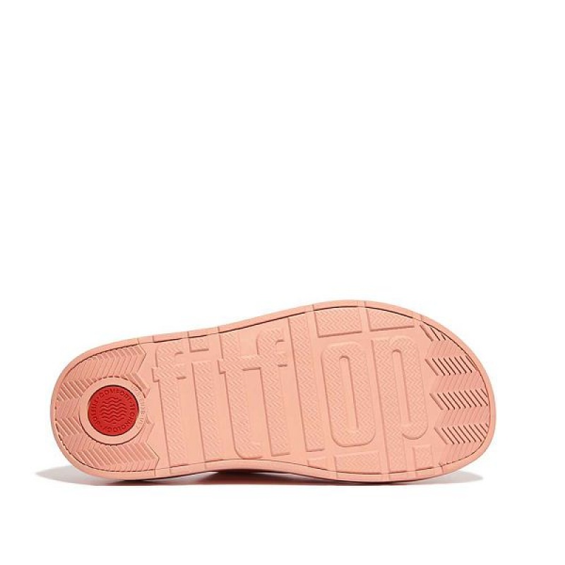 FitFlop Gen-Ff Buckle Two Bar Leather Women's Slides Brown / Coral | 860QNUZHF